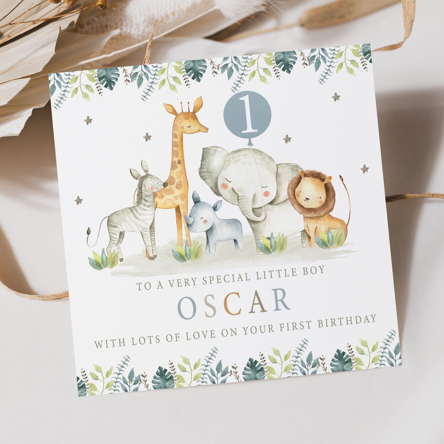 Personalised Safari Animals Birthday Gift Wrapping Paper