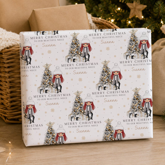 Personalised Christmas Wrapping Paper for Her – 40 Character Choices