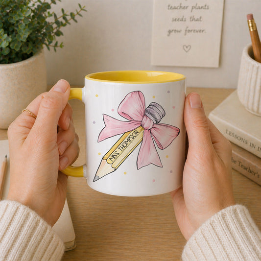 Personalised Pink Teacher Mug