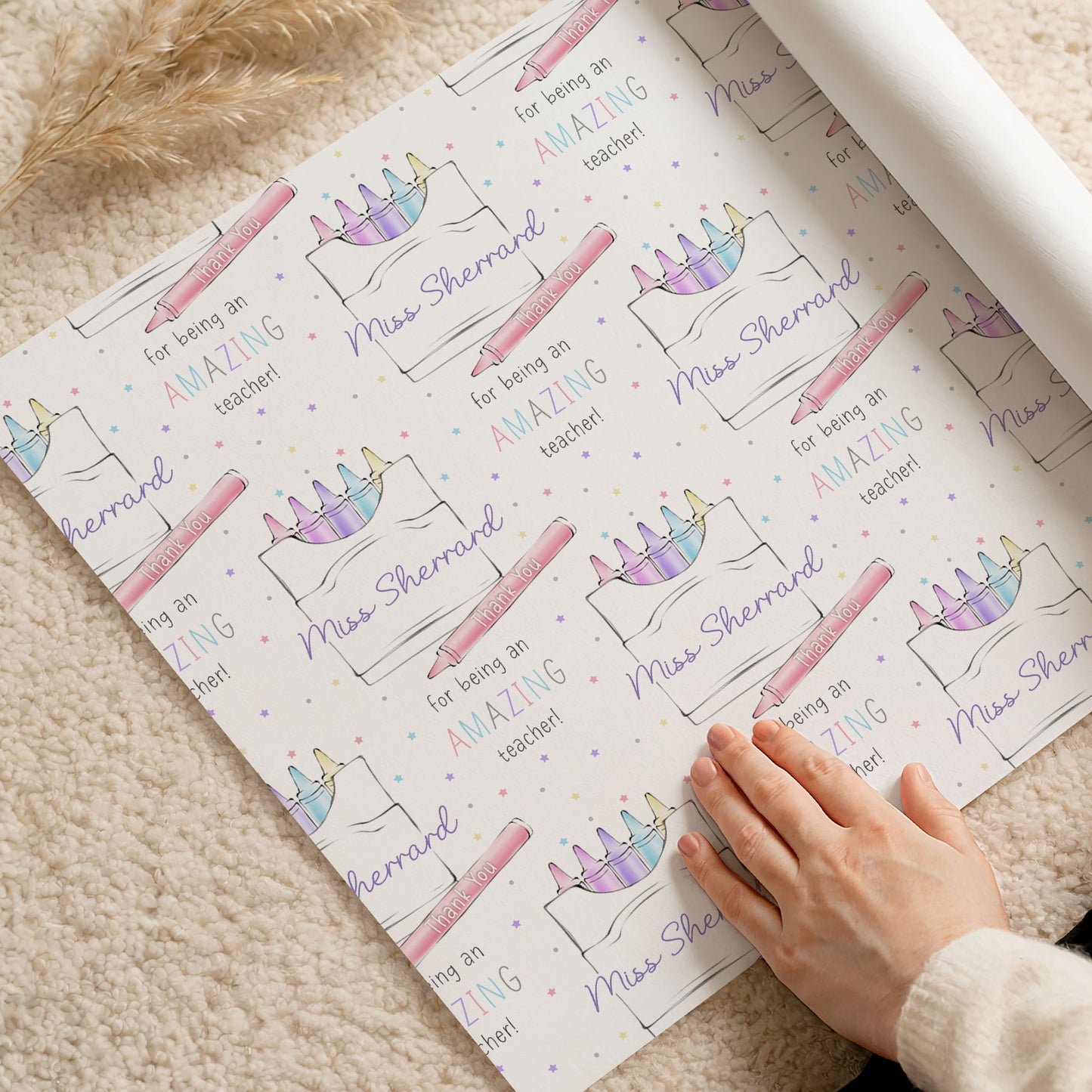 Personalised Teacher Crayons Thank You Card
