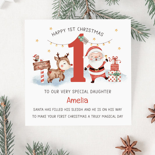 Personalised Baby's First Christmas Card
