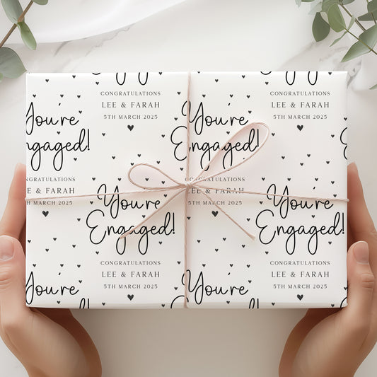 Personalised 'You're Engaged!' Engagement Gift Wrapping Paper