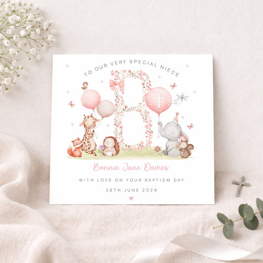 Personalised Girl's Christening, Baptism, Naming Day Card