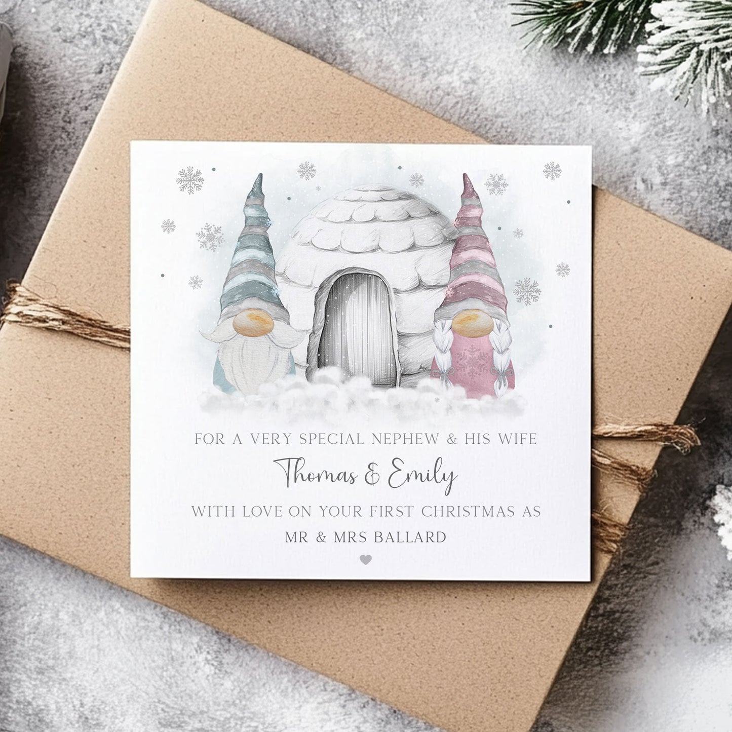 Personalised First Christmas as Mr & Mrs Card
