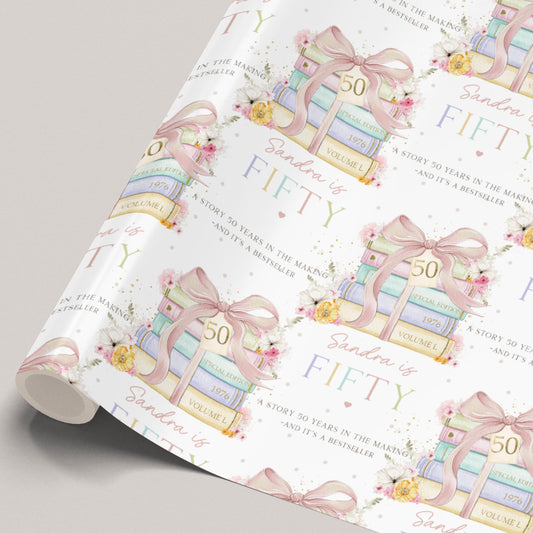 Personalised 50th Birthday Wrapping Paper