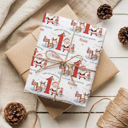 Personalied Baby's First Christmas Wrapping Paper