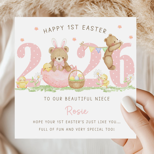 Personalised Girl's First Easter Card
