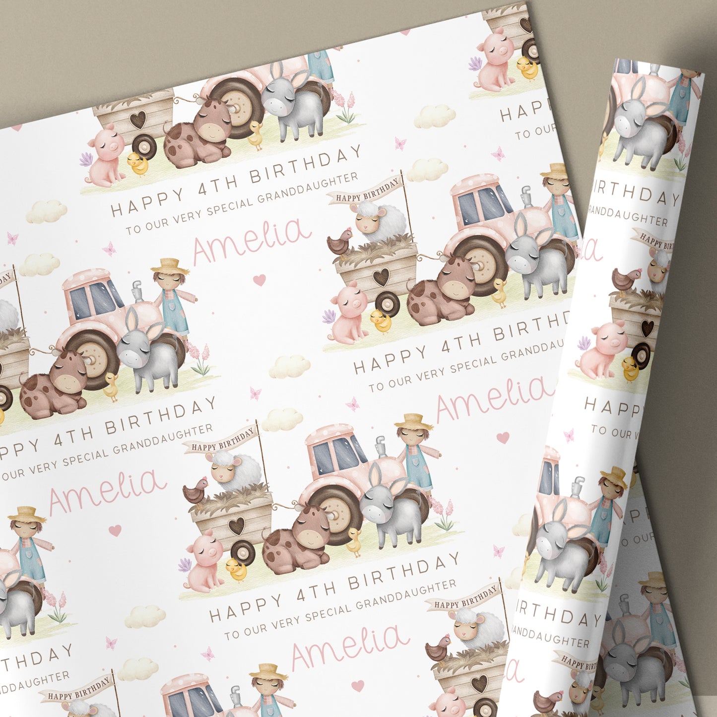 Personalised Girl's Farm Birthday Card