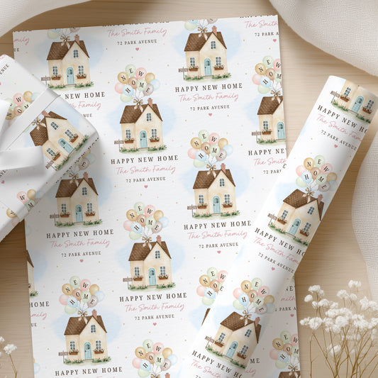 Personalised New Home Balloons Wrapping Paper