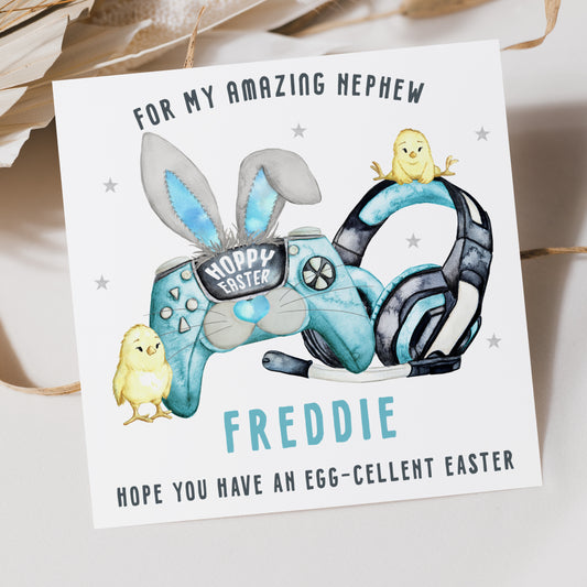 Personalised Gaming Easter Card for Boys