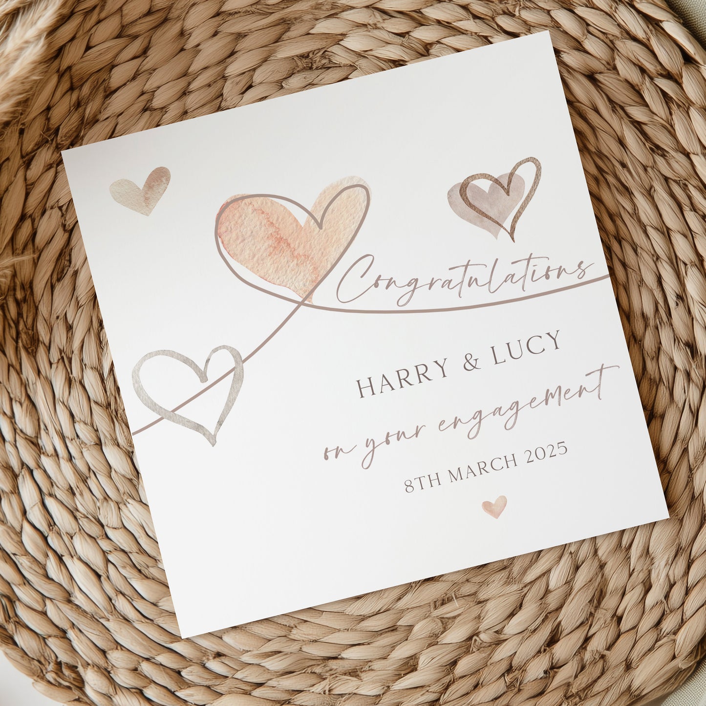 Personalised Hearts Enagagement Gift Wrapping Paper