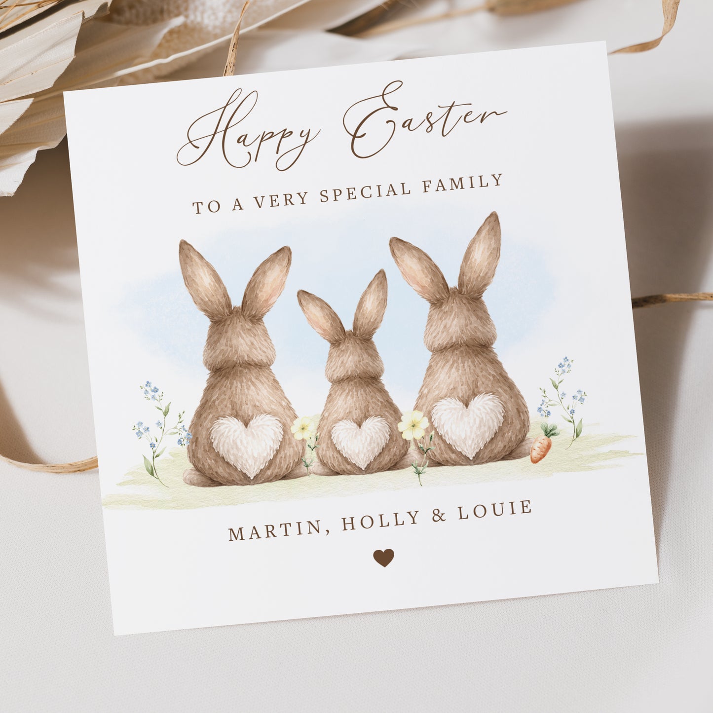 Personalised Easter Bunny Card for Family