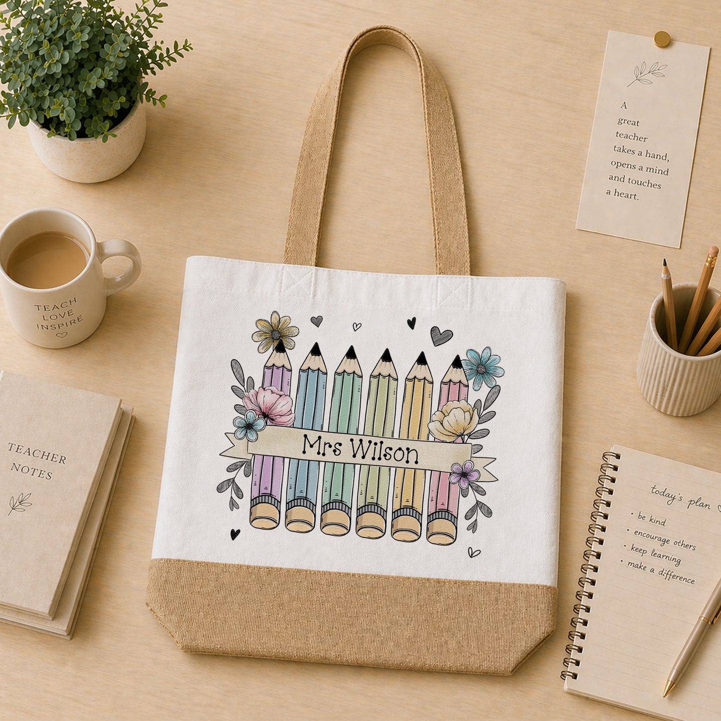 Personalised Jute Bag Gift For Teacher