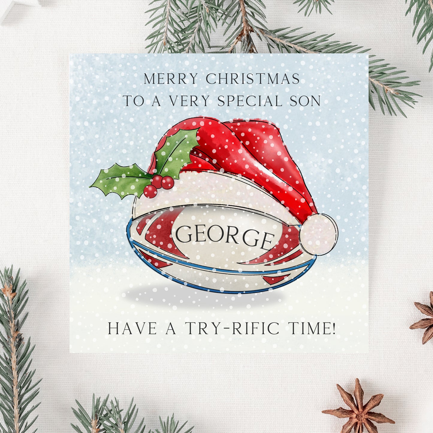 Personalised Christmas Rugby Gift Wrapping Paper