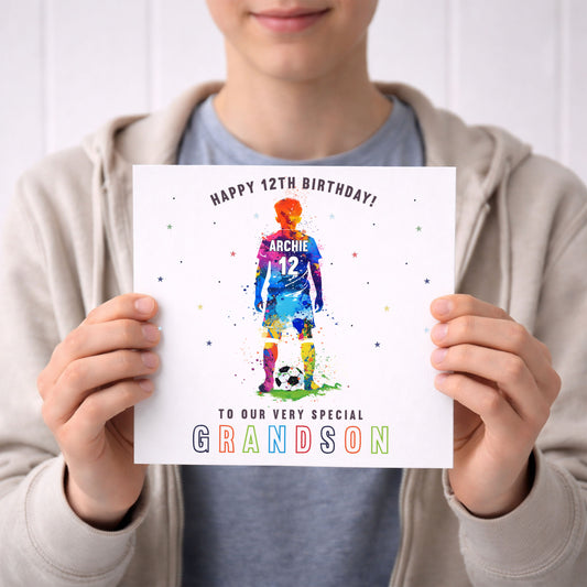 Personalised Boy's Football Birthday Card