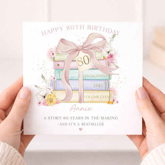 80th Birthday Card for Book Lovers