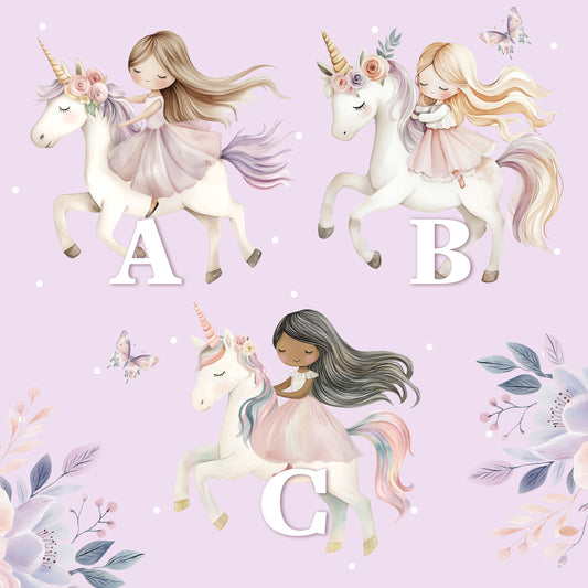 Personalised Girl's Princess and Unicorn Birthday Wrapping Paper