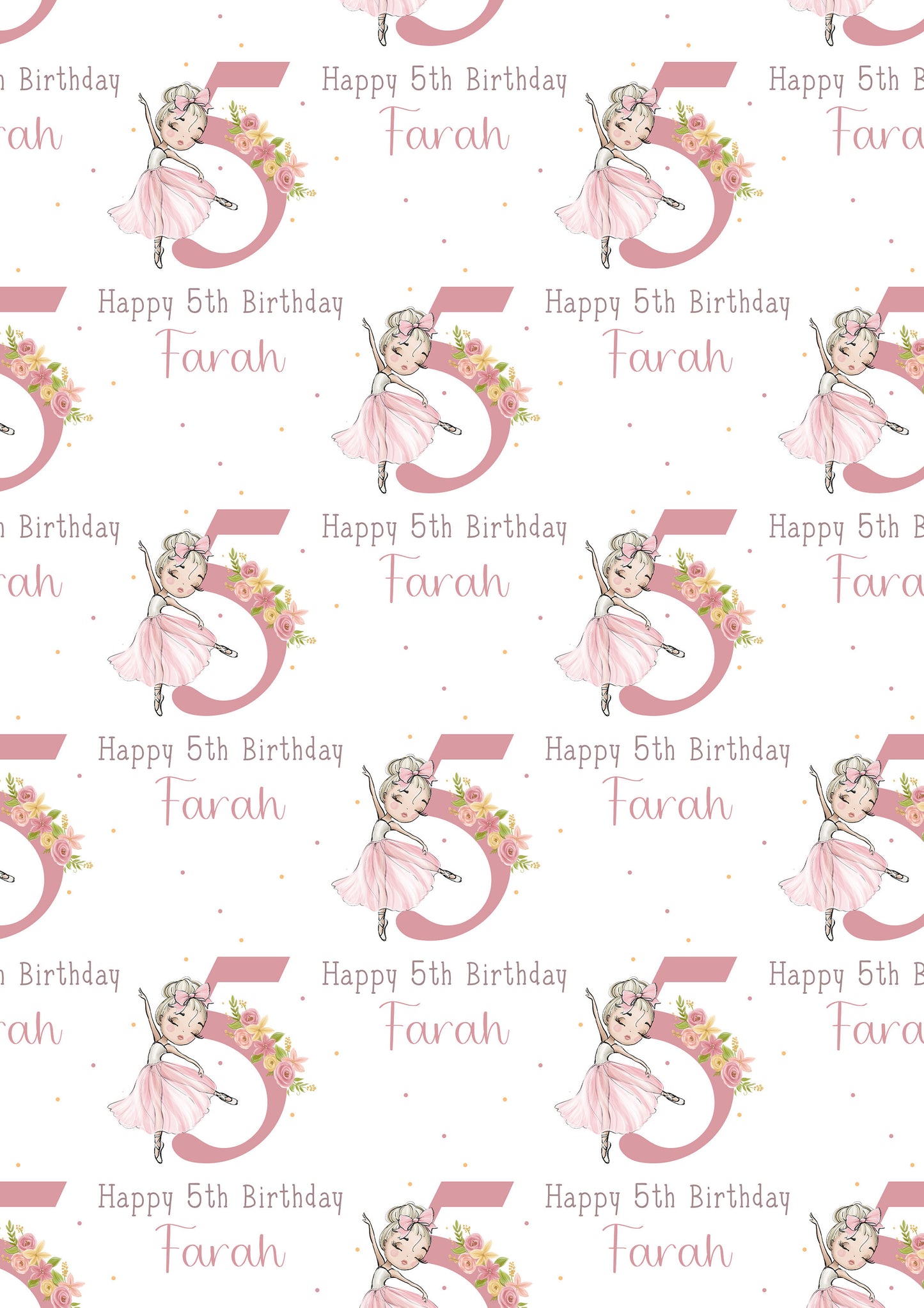 Personalised Girl's Ballerina Birthday Card