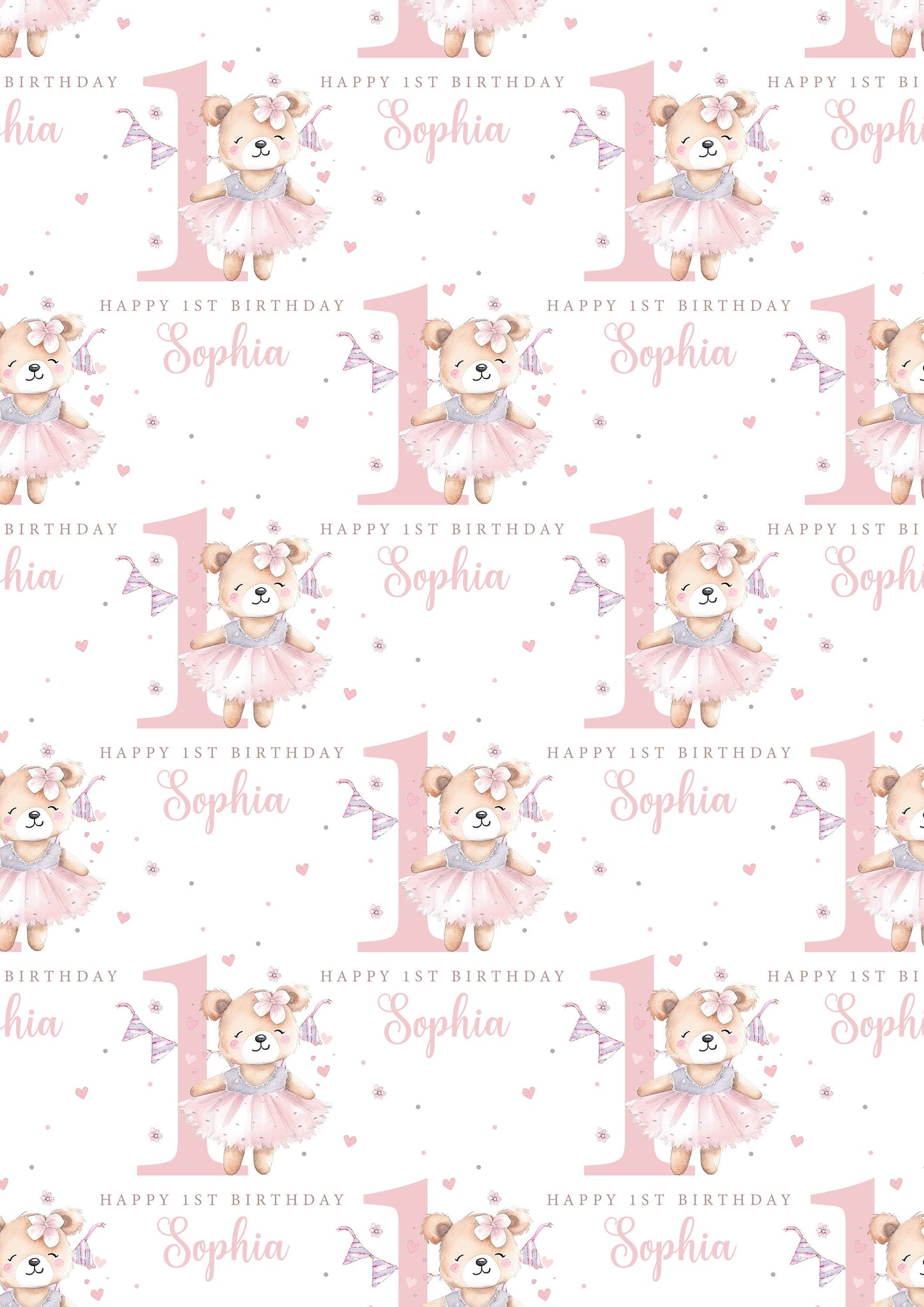 Personalised Girl's Ballerina Birthday Gift Wrapping Paper