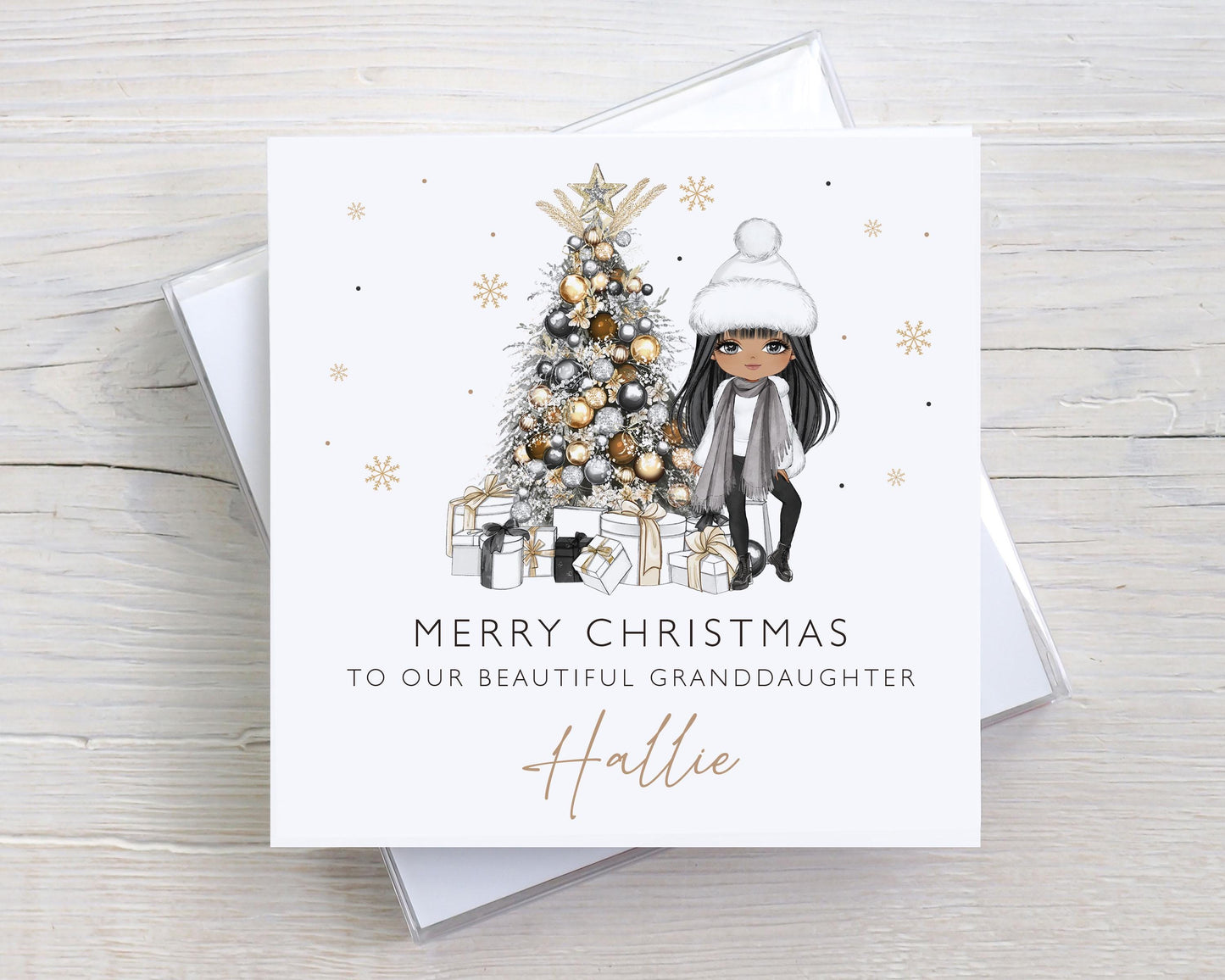 Personalised Girl's Christmas Card, Christmas Card for Daughter, Granddaughter, Niece, Goddaughter, Special Girl, Custom Girl's Xmas Card