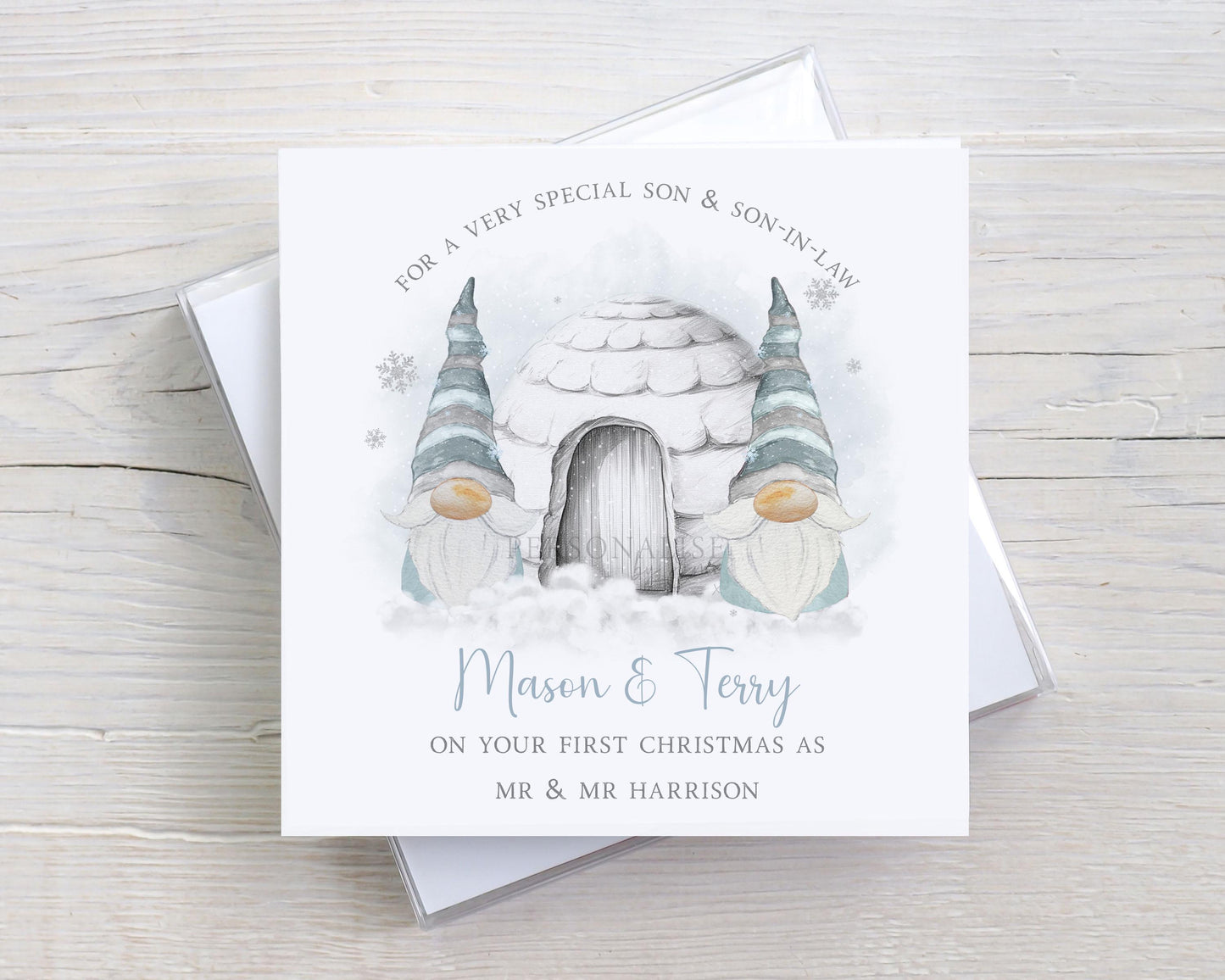 First Christmas as Mr & Mrs Card Personalised for a Special Couple, Daughter and Son-in-Law, Son and Daughter-in-Law, 1st Xmas Married Card