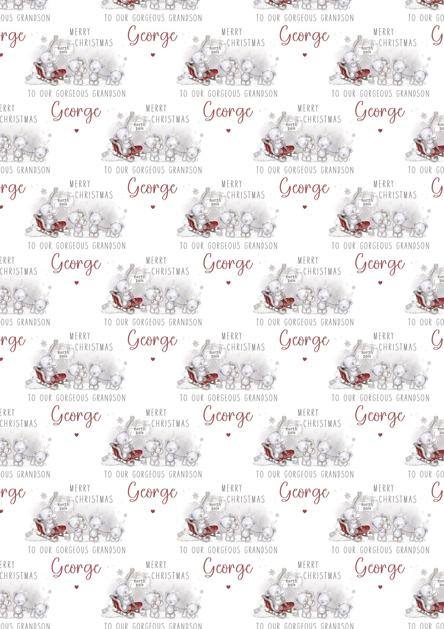 Boy's Christmas Gift Wrapping Paper, Personalised Christmas Wrapping Paper for Son, Grandson, Nephew, Godson, Special Little Boy