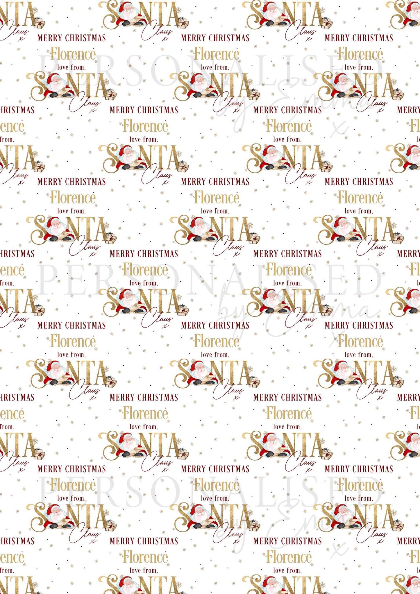 Kids Christmas Gift Wrapping Paper, Personalised Christmas Gift Wrap from Santa Claus for Boys and Girls, Gift from Santa Wrapping Paper