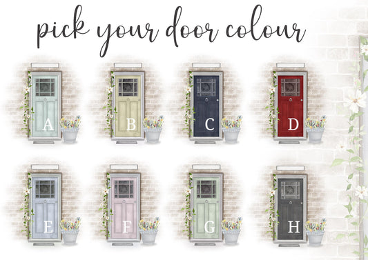 Door colour options for personalised new home glass chopping board