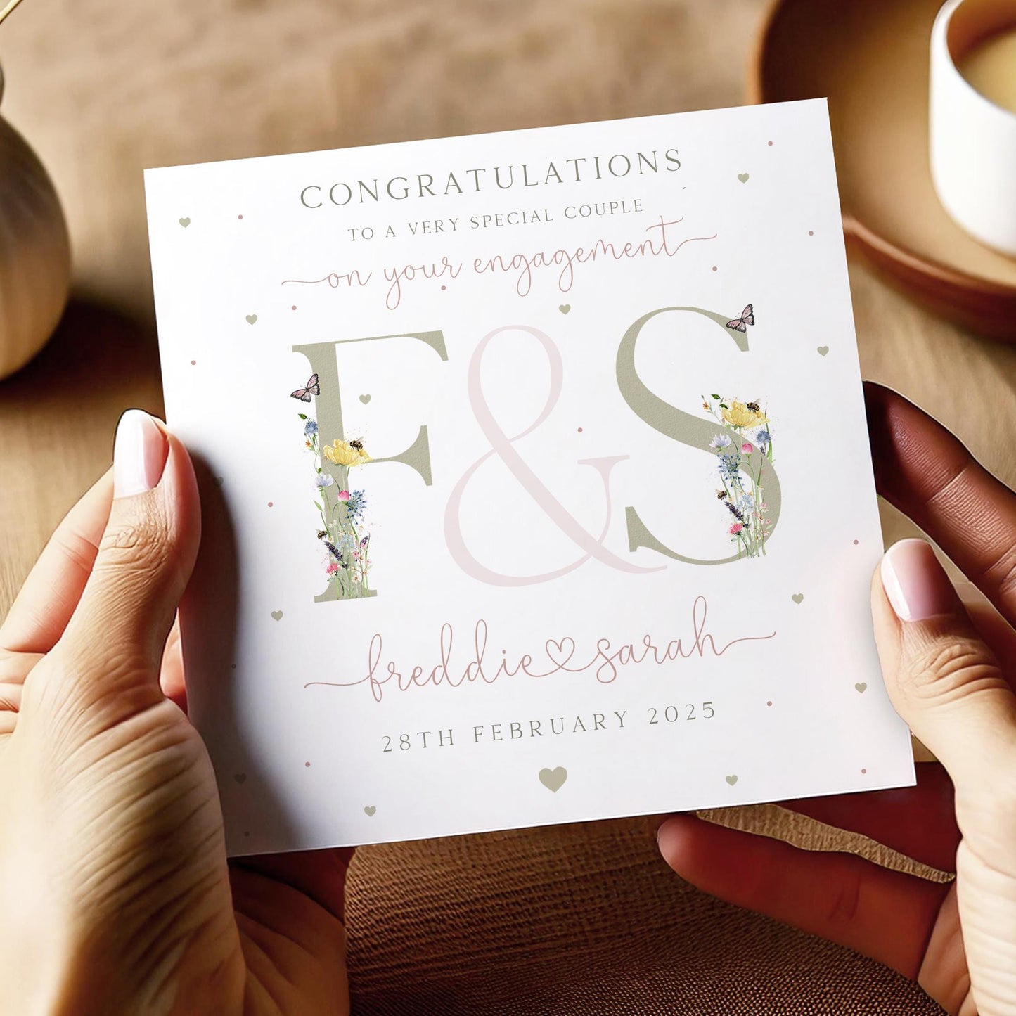 Engagement Gift Wrapping Paper Personalised with Names & Date, Congratulations on your Engagement Gift Wrap, Engagement Party Gift Wrap