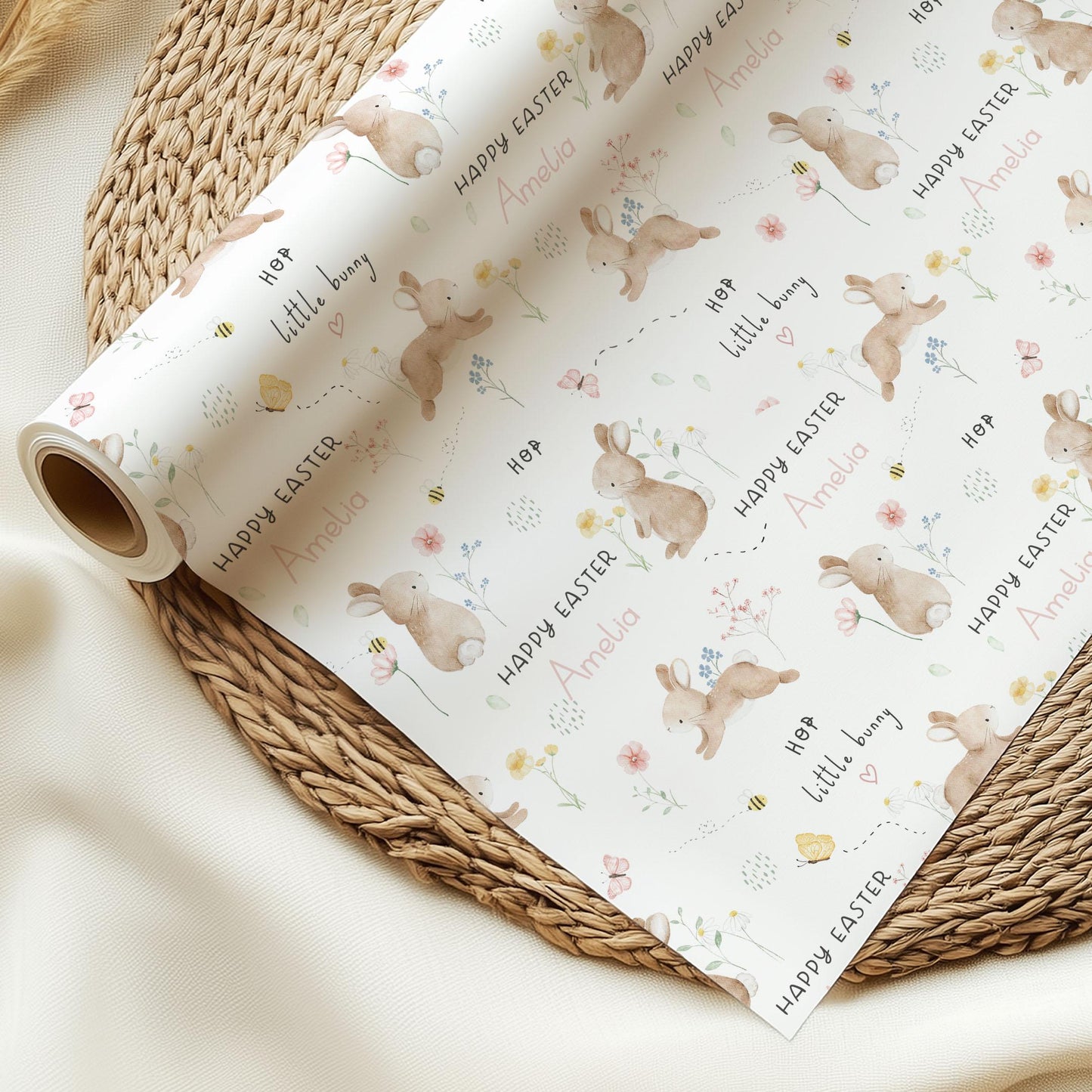 Personalised Girl's Easter Bunny Card