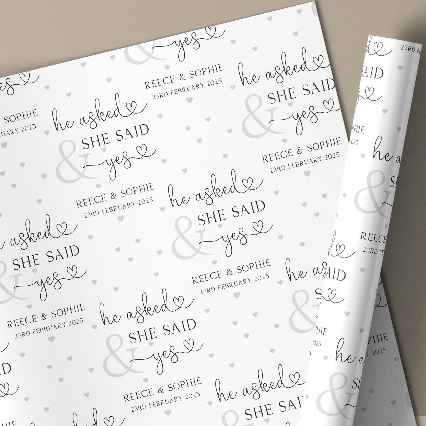 Personalised Engagement Card, Congratulations on your Engagement, Engagement Gift Card for Special Couple, Friends, He Asked She Said Yes