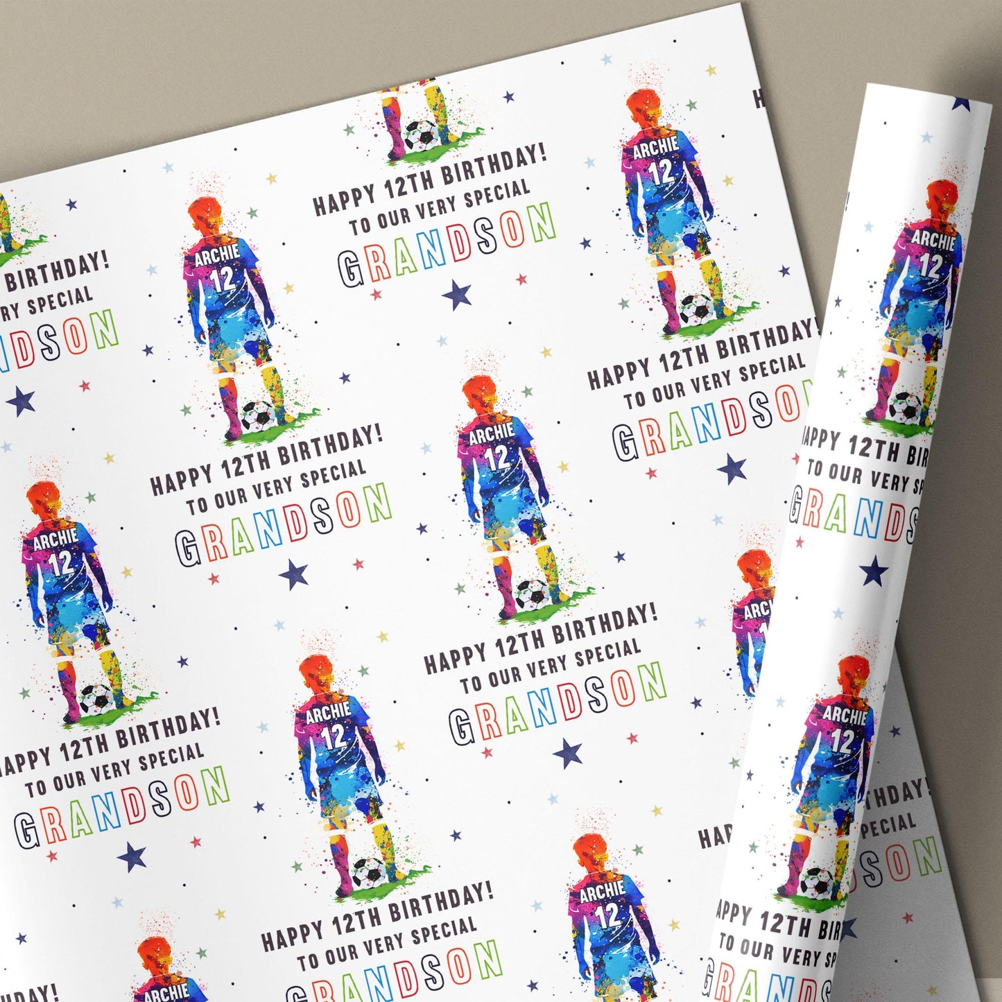 Football Birthday Card, Personalised 7th, 8th, 9th, 10th, Any Age Birthday Card for Son, Grandson, Brother, Nephew, Soccer Birthday Card