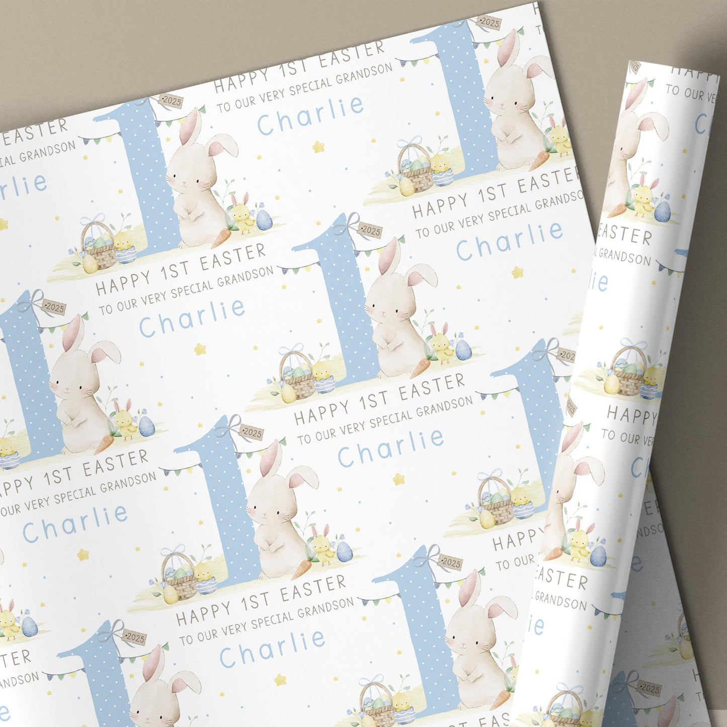 First Easter Card, Baby Boy's First Easter, Personalised Happy 1st Easter Card for Son, Grandson, Nephew, Godson, Boy's 1st Easter Card