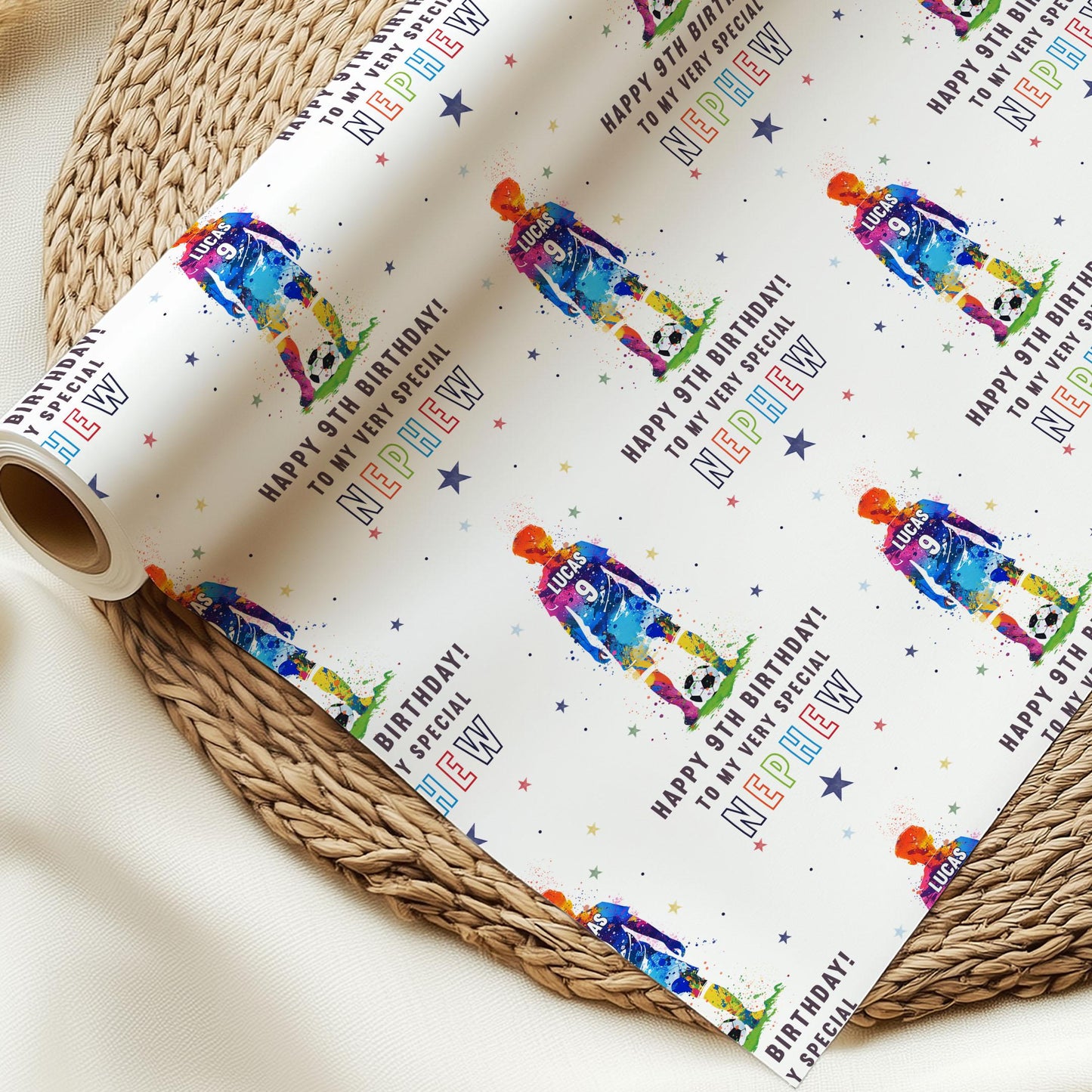 Football Birthday Card, Personalised 7th, 8th, 9th, 10th, Any Age Birthday Card for Son, Grandson, Brother, Nephew, Soccer Birthday Card
