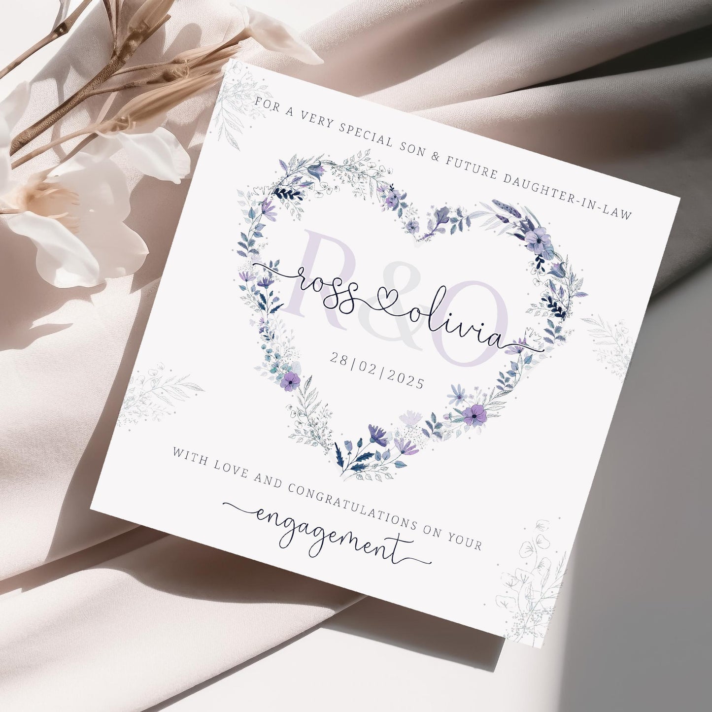 Engagement Card Personalised for a Special Couple, Son & His Fiancée, Daughter and Future Son-in-Law, Any Relation on your Engagement Card