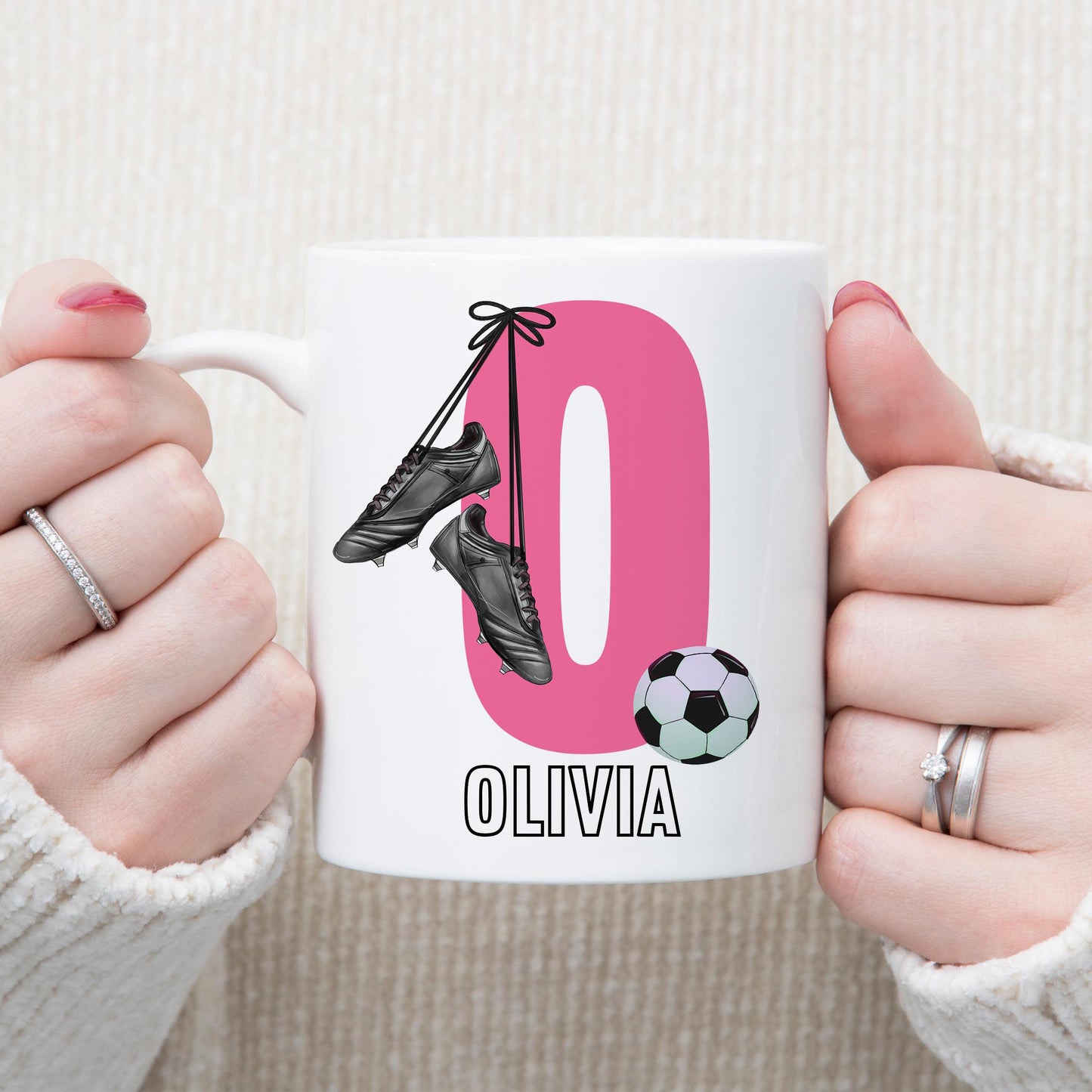 Personalised Football Mug, Football Gift for Boys and Girls, Footballer Mug, Birthday Gift, Stocking Filler, Choice of Design & Mug Colour