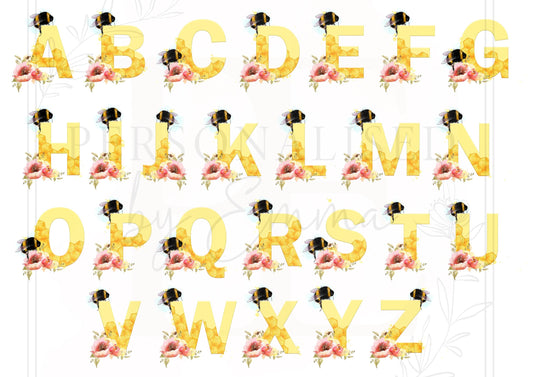 Personalised Bee Initial Mug, Tea Coffee Bee Mug Gift, Choice of Mug Colours, Bee Alphabet Mug, Gift for Bee Keeper, for Friend, for Teacher