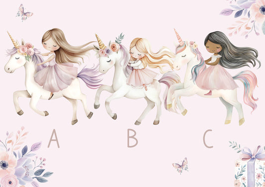 Princess and Unicorn Birthday Gift Wrapping Paper, Personalised for 3rd, 4th, 5th, 6th Any Age Birthday, Girls Happy Birthday Gift Wrap