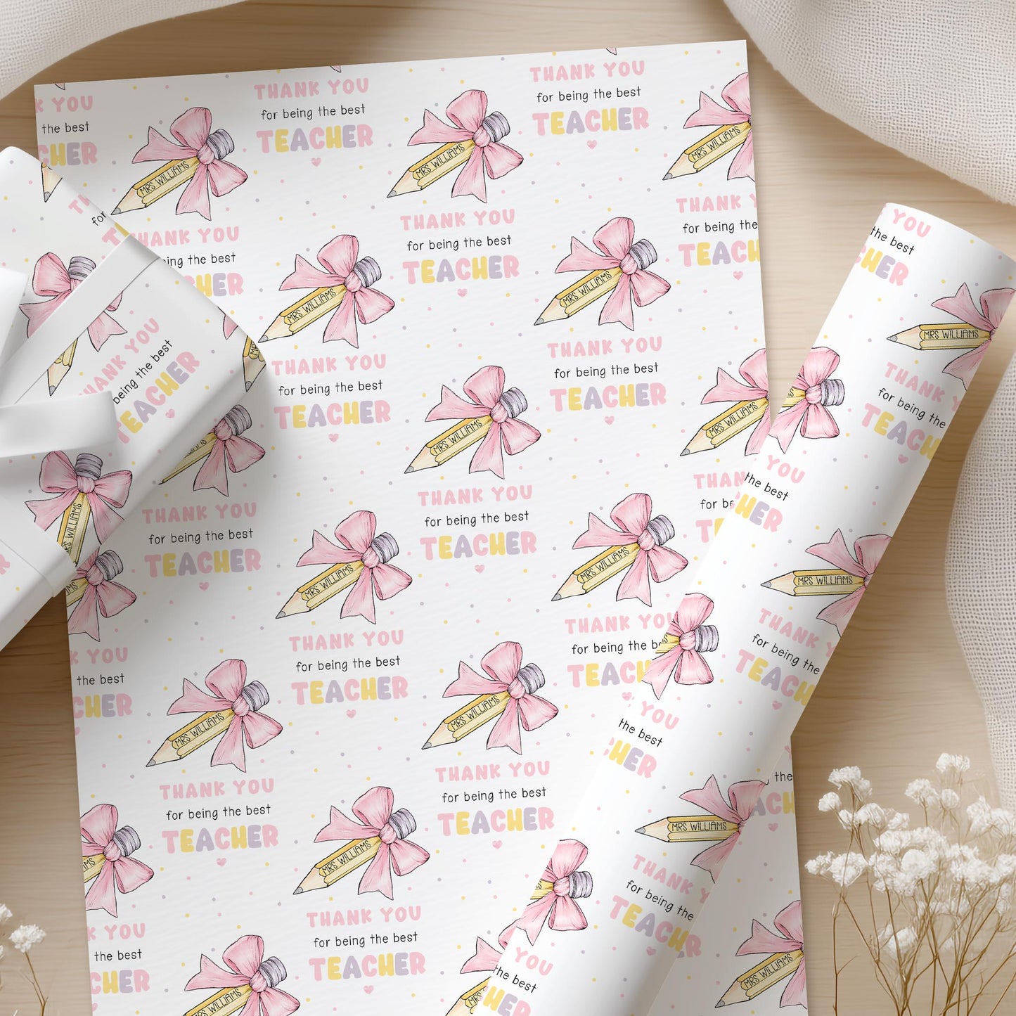 Thank You Teacher Card, Personalised Card for Teacher, Nursery Teacher, End of School Year Thank You Gift, Best Teacher Appreciation Card