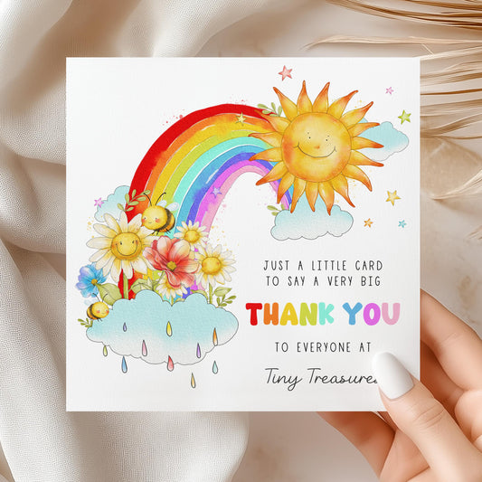 Nursery Thank You Card, Personalised Thank You Card for all Nursery, Pre-School, Daycare Staff, End of Year Thank You Gift, Nursery Leaver