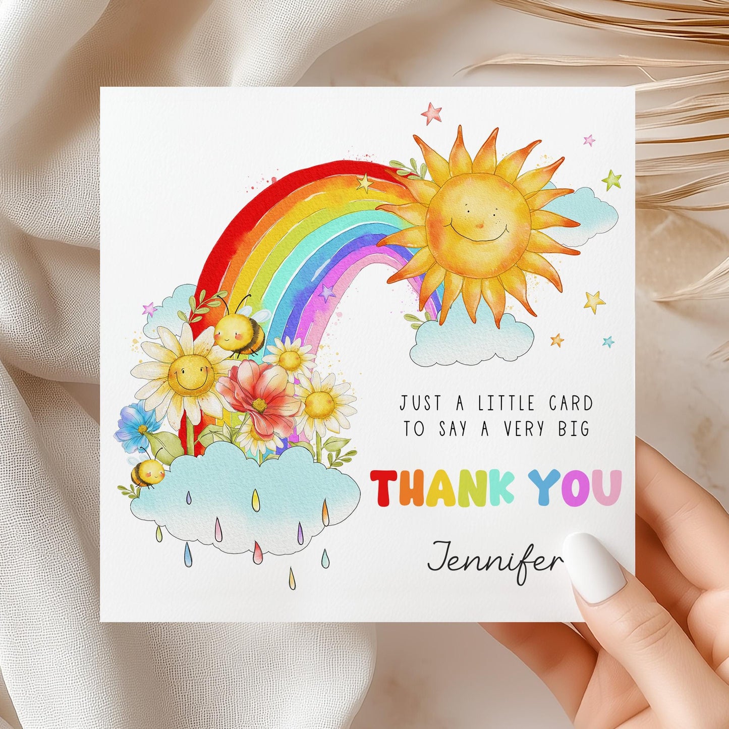 Teacher Thank You Card, Personalised Thank You Card for Nursery Teacher, End of Year Teacher Thank You Gift, Card from School Leaver