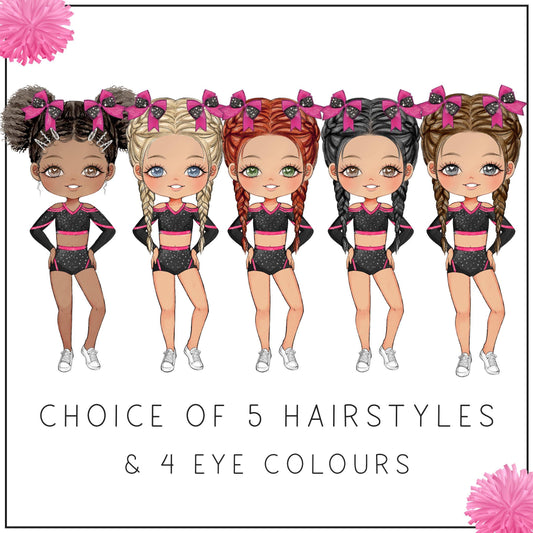 Cheerleader Water Bottle, Personalised Cheer & Dance 600ml Stainless Steel Bottle, Custom Dance Character, Cheer Class Bottle, Team Gift