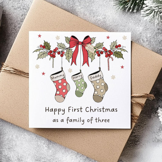 Personalised 1st Christmas as a Family Card
