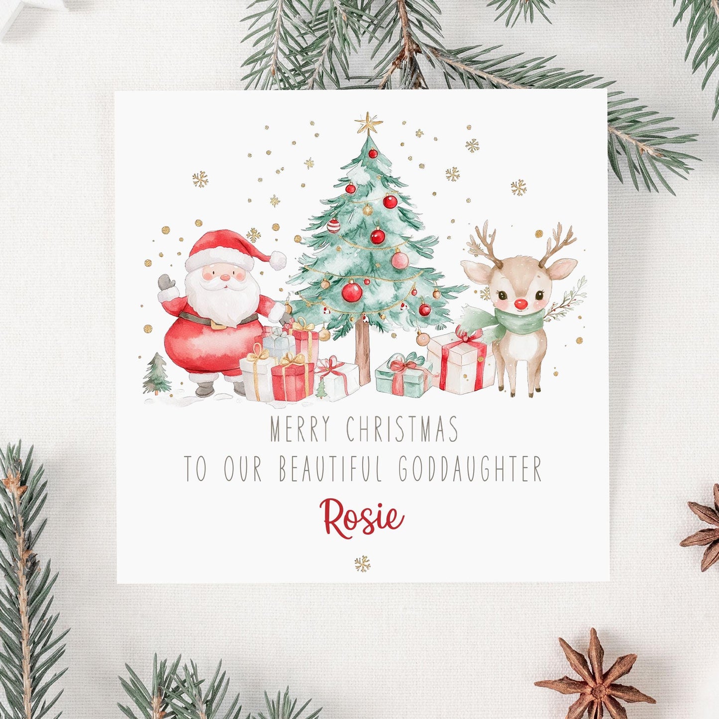 Personalised Girl's Christmas Card