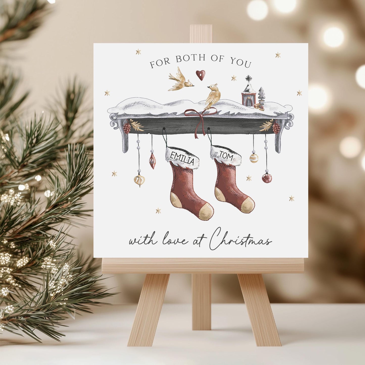 Personalised Christmas Both of You, Couple Chrismtas Card