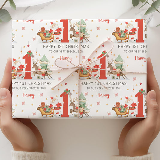 Personalised Baby's First Christmas Wrapping Paper