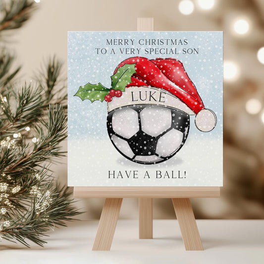 Personalised Football Christmas Card