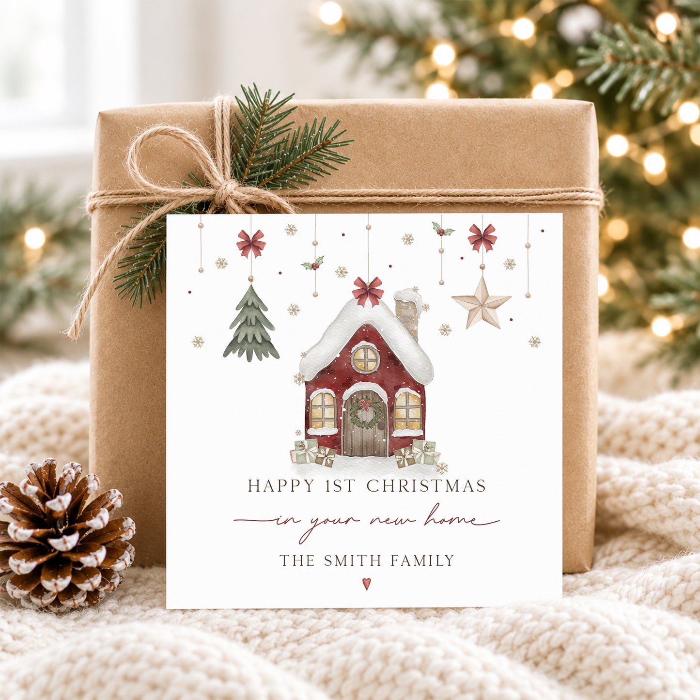 Personalised First Christmas in New Home Card