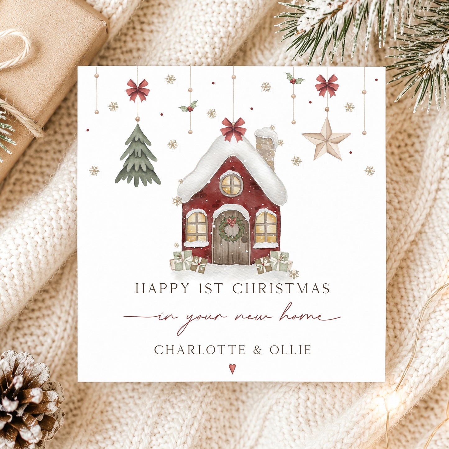Personalised First Christmas in New Home Card