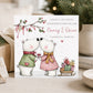 Personalised Christmas card for a couple featuring two polar bears, holly and Christmas presents, customised with names and relation.